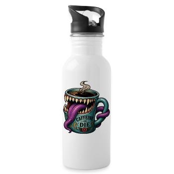 Monster Mimic Coffee Caffeine Humor Mug - Water bottle with straw - white - Right