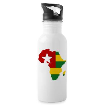 Togo_Flagge_Afrika - Trinkflasche mit integriertem Trinkhalm - Weiß - Rechts