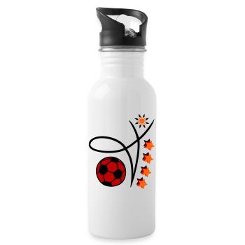 Fußball Event - Trinkflasche mit integriertem Trinkhalm - Weiß - Rechts