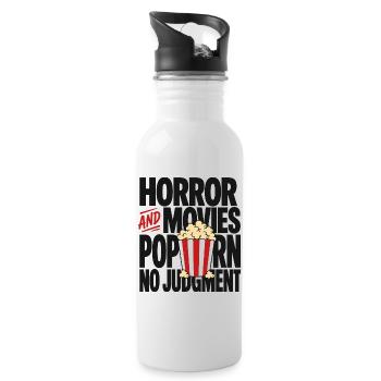 Horror Movies Popcorn Judgment - Water bottle with straw - white - Right
