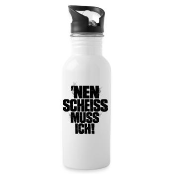 I have to give a shit - Water bottle with straw - white - Right