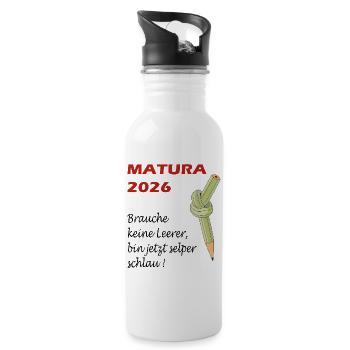 MATURA_2026 - Trinkflasche mit integriertem Trinkhalm - Weiß - Rechts