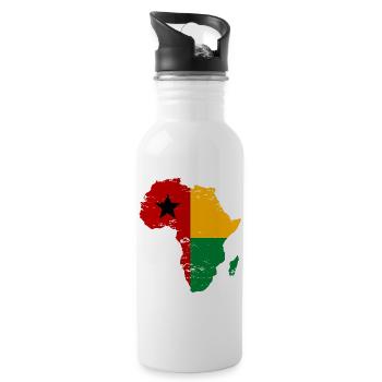 Guinea Bissau_Flagge_Afrika_used - Water bottle with straw - white - Right