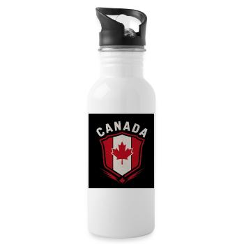 Canada Retro Sign Vintage Design - Water bottle with straw - white - Right