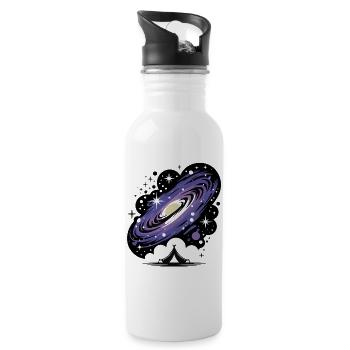 Camping en tente galactique Univers Cosmos spatial - Gourde avec paille intégrée - blanc - Droite