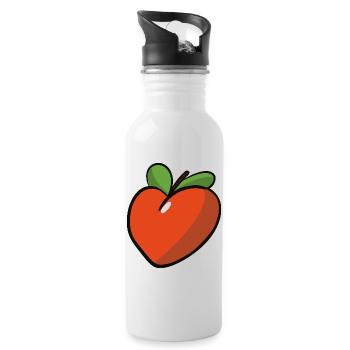 Peche_coeur - Water bottle with straw - white - Right