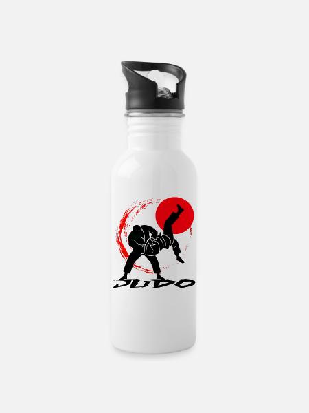 Judo - Gourde avec paille intégrée - blanc