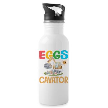 Happy Easter Sweet Easter Bunny Egg Hunt Easter Eggs - Water bottle with straw - white - Right