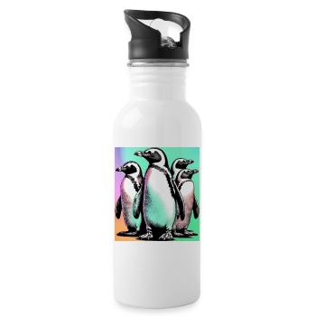 Penguin Penguins - Water bottle with straw - white - Right