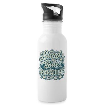 Beach Party Sea - Water bottle with straw - white - Right