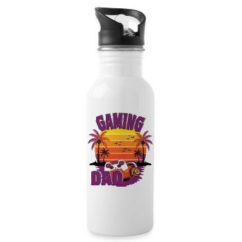 The Gaming DAD - Gamer Papa - Water bottle with straw - white - Right