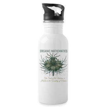 Geometrie der Naturpflanze - Trinkflasche mit integriertem Trinkhalm - Weiß - Rechts