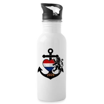 Heart of the Netherlands 2026 Anchor Dragon - Water bottle with straw - white - Right