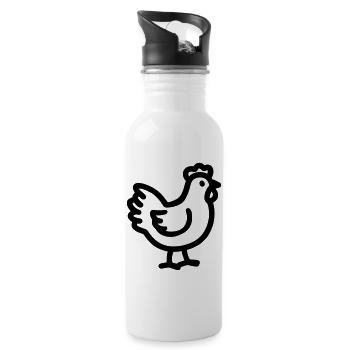 chicken - Water bottle with straw - white - Right