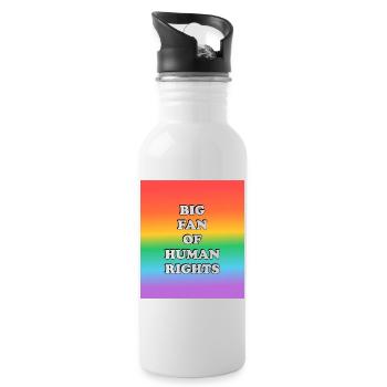 Grand fan de Human Rights Rainbow - Gourde avec paille intégrée - blanc - Droite