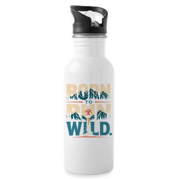 Trailrunning – Geboren, um wild zu laufen - Trinkflasche mit integriertem Trinkhalm - Weiß - Rechts