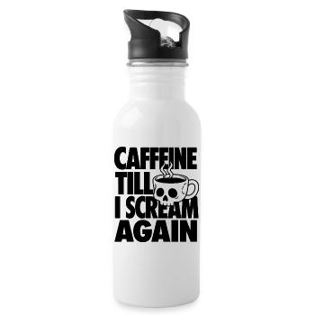Icône effrayante en forme de tasse de café en forme de crâne - Gourde avec paille intégrée - blanc - Droite