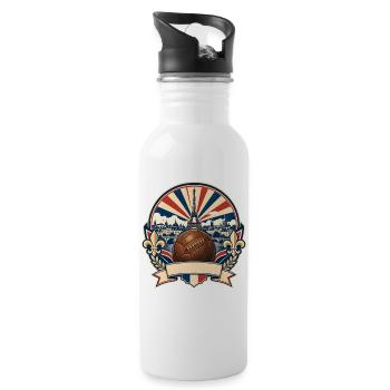 Frankreich Paris Wappen Fußball Fan Motiv Retro - Trinkflasche mit integriertem Trinkhalm - Weiß - Rechts