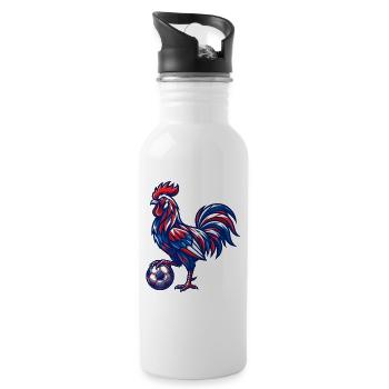Design sportif tricolore pour hommes et enfants - Gourde avec paille intégrée - blanc - Droite
