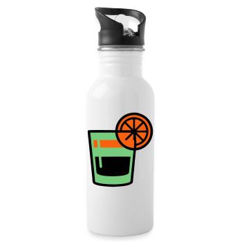 Cocktail Glass Logo - Water bottle with straw - white - Right