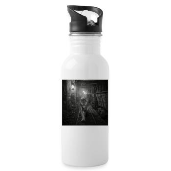 Wildcat Mine Noir Série Vintage Animal Crime - Gourde avec paille intégrée - blanc - Droite