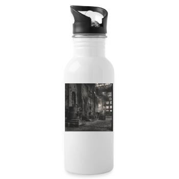 Lost Places Factory Retro Ravens Animal Crime Ruin - Water bottle with straw - white - Right