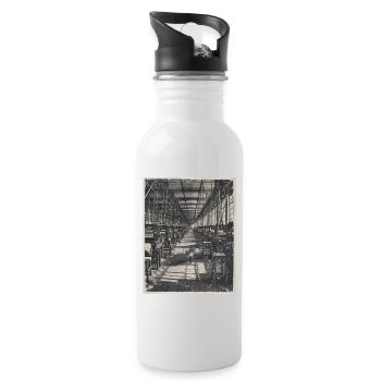 Lost Places Fox Retro Industry Animal Crime - Water bottle with straw - white - Right