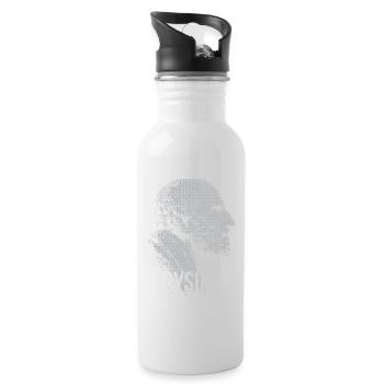Chrysippus Bust Silhouette - Water bottle with straw - white - Right