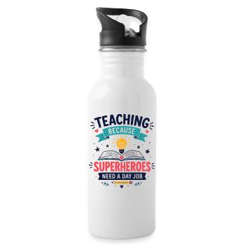 Funny Teacher Appreciation - Water bottle with straw - white - Right