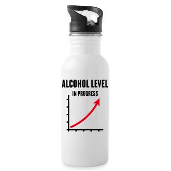Alcohol Level In Progress (Drinking Team POSRed2C) - Water bottle with straw - white - Right
