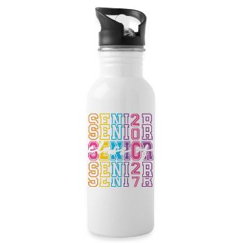 Neon-Klasse der Oberstufe 2027 - Trinkflasche mit integriertem Trinkhalm - Weiß - Rechts