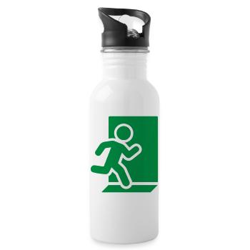 Icône du panneau de sécurité solide Running Man pour sortie d’urgence - Gourde avec paille intégrée - blanc - Droite
