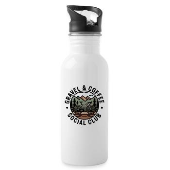 Gravel & Coffee Club - Trinkflasche mit integriertem Trinkhalm - Weiß - Rechts