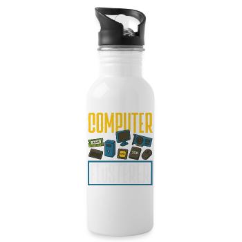 Computer Flüsterer Informatiker - Trinkflasche mit integriertem Trinkhalm - Weiß - Rechts