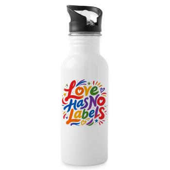 Love Has No Labels für Pride Fans Tshirt Aufkleber - Trinkflasche mit integriertem Trinkhalm - Weiß - Rechts