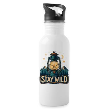 Stay Wild Laterne Waldnächte - Trinkflasche mit integriertem Trinkhalm - Weiß - Rechts