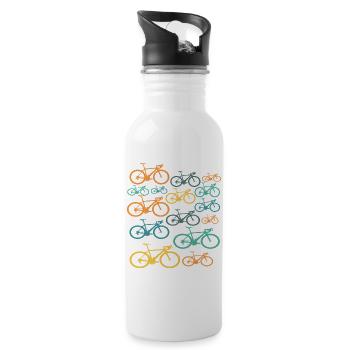 Cycliste Vélo Vintage - Gourde avec paille intégrée - blanc - Droite