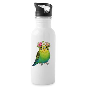 Budgerigar - Water bottle with straw - white - Right