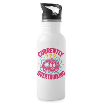 Currently Overthinking Brain - Water bottle with straw - white - Right
