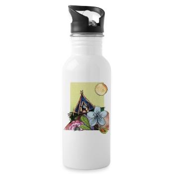 Camping in a tent - Water bottle with straw - white - Right