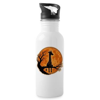 Giraffe with Full Moon Classic Halloween T-Shirt - Water bottle with straw - white - Right