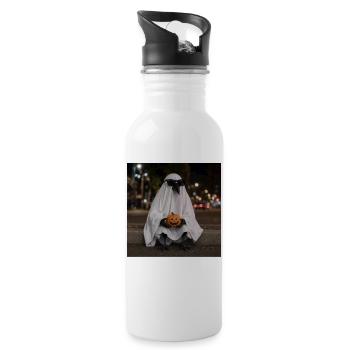 T-shirt Lunettes de Soleil Raven Ghost Halloween - Gourde avec paille intégrée - blanc - Droite
