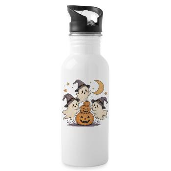 Cute Ghosts Shirt for Kids & Women - Water bottle with straw - white - Right
