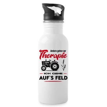 Bauer Bäuerin Landwirt Landwirtin Beruf Arbeit - Trinkflasche mit integriertem Trinkhalm - Weiß - Rechts