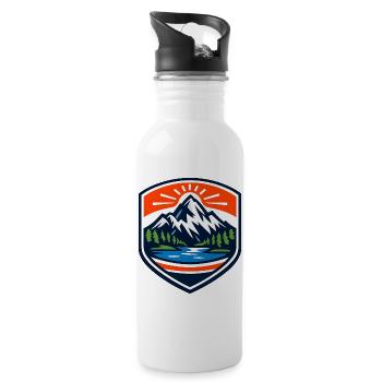 Mountain Sunrise Shield - Trinkflasche mit integriertem Trinkhalm - Weiß - Rechts