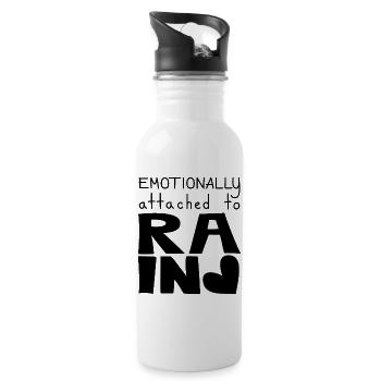 Émotionnellement attaché à Rain, Black - Gourde avec paille intégrée - blanc - Droite