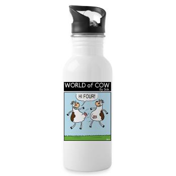 HI FOUR! - Water bottle with straw - white - Right