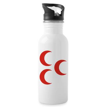 TURQUIE91 - Gourde avec paille intégrée - blanc - Droite