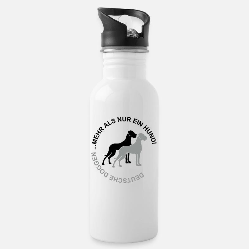 Deutsche Doggen - Mehr als nur ein Hund - Trinkflasche mit integriertem Trinkhalm - Weiß