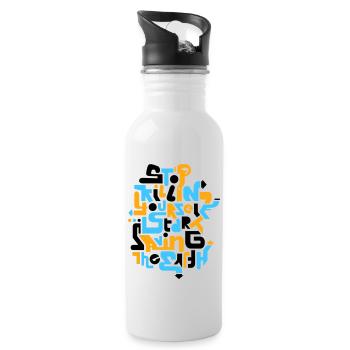 stopkillingyaself_3f - Trinkflasche mit integriertem Trinkhalm - Weiß - Rechts
